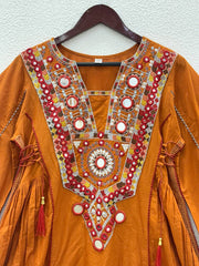 Ravishing Orange Cotton Work Co-ord Set