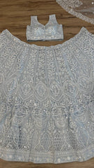 Marvelous Silver Net Sequence Work Lehenga Choli