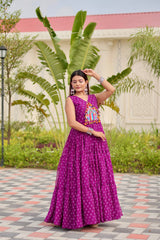 Pink Georgette Embroidery Work Navratri Gown