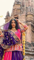 Pink Georgette Sequence Work Rajasthani Lehenga Choli