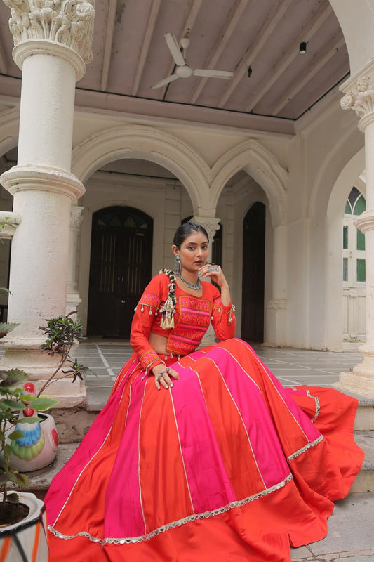 Trendy Roman Pink Lehenga Choli For Navratri