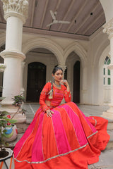 Trendy Roman Pink Lehenga Choli For Navratri