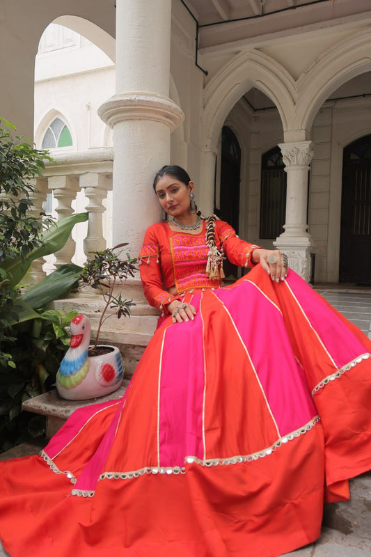 Trendy Roman Pink Lehenga Choli For Navratri