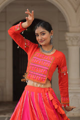 Trendy Roman Pink Lehenga Choli For Navratri