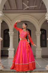 Trendy Roman Pink Lehenga Choli For Navratri