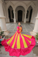 Trendy Roman Pink Lehenga Choli For Navratri