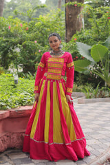 Trendy Roman Pink Lehenga Choli For Navratri