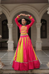 Trendy Roman Pink Lehenga Choli For Navratri