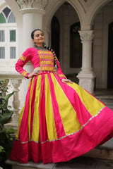 Trendy Roman Pink Lehenga Choli For Navratri