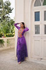 Navratri Wear Orange Bandhni Work Palazzo Suit