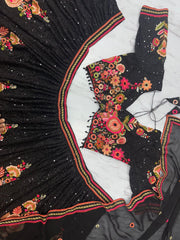 Lovely Black Georgette Embroidery Lehenga Choli