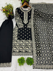 Ravishing Maroon Georgette Sequence Work Palazzo Suit