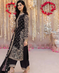 Ravishing Maroon Georgette Sequence Work Palazzo Suit