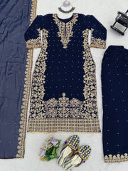 Admiring Green Georgette Sequence Work Palazzo Suit