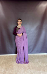 Party Wear Yellow Sparkle Silk Sequence Work Saree
