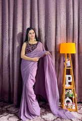 Party Wear Yellow Sparkle Silk Sequence Work Saree