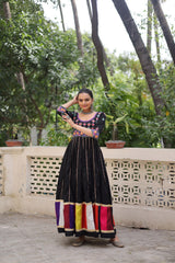 Ravishing White Color Roman Thread Work Gown