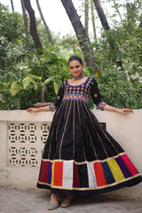 Ravishing White Color Roman Thread Work Gown