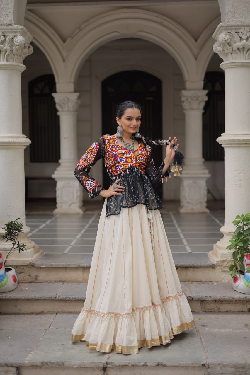 Navratri special Red Cotton Gota Patti Lehenga Choli