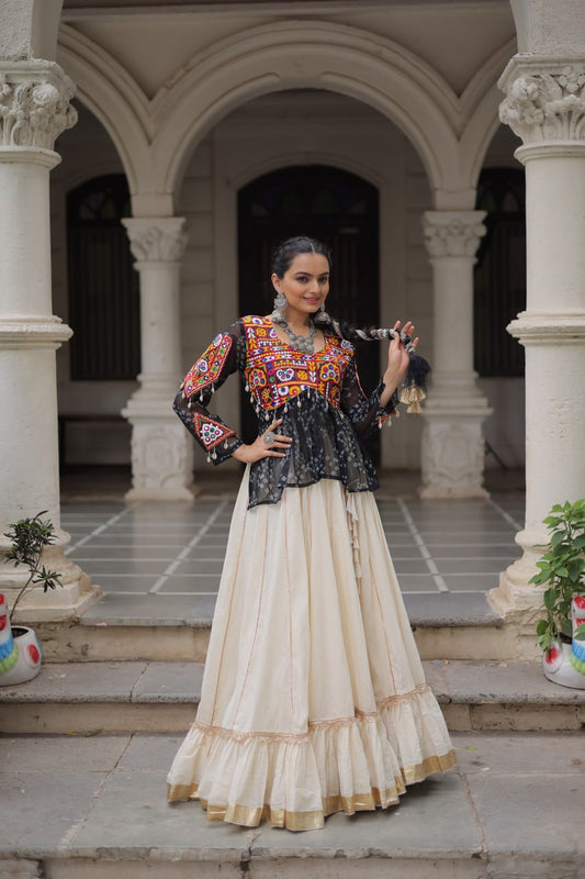 Navratri special Red Cotton Gota Patti Lehenga Choli