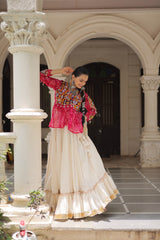 Navratri special Red Cotton Gota Patti Lehenga Choli