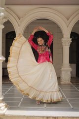 Navratri special Red Cotton Gota Patti Lehenga Choli