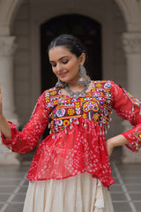 Navratri special Red Cotton Gota Patti Lehenga Choli