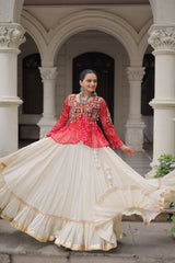 Navratri special Red Cotton Gota Patti Lehenga Choli