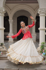 Navratri special Red Cotton Gota Patti Lehenga Choli