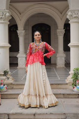 Navratri special Red Cotton Gota Patti Lehenga Choli