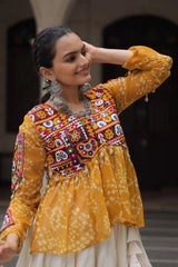 Navratri special Red Cotton Gota Patti Lehenga Choli