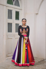 Multicolor Roman Work Lehenga Choli For Navratri