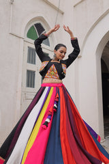 Multicolor Roman Work Lehenga Choli For Navratri
