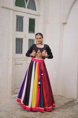 Multicolor Roman Work Lehenga Choli For Navratri