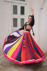Multicolor Roman Work Lehenga Choli For Navratri