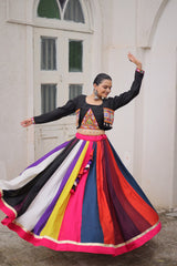 Multicolor Roman Work Lehenga Choli For Navratri