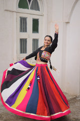 Multicolor Roman Work Lehenga Choli For Navratri