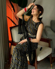 Lovely Black Color Georgette Digital Print Sharara Suit