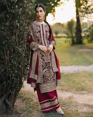 Ravishing Red Color Georgette Sequence Work Straight Salwar Suit
