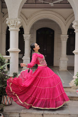 Exclusive Black Leheriya Mirror Work Lehenga Choli