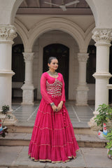 Exclusive Black Leheriya Mirror Work Lehenga Choli