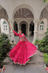 Exclusive Black Leheriya Mirror Work Lehenga Choli