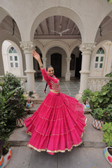 Exclusive Black Leheriya Mirror Work Lehenga Choli