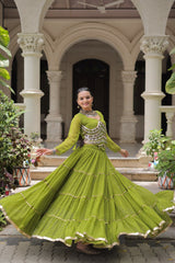 Exclusive Black Leheriya Mirror Work Lehenga Choli