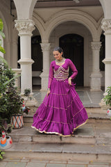 Exclusive Black Leheriya Mirror Work Lehenga Choli