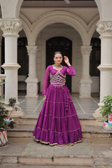 Exclusive Black Leheriya Mirror Work Lehenga Choli