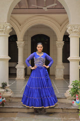 Exclusive Black Leheriya Mirror Work Lehenga Choli