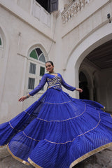 Exclusive Black Leheriya Mirror Work Lehenga Choli
