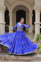 Exclusive Black Leheriya Mirror Work Lehenga Choli