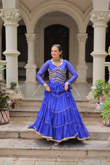 Exclusive Black Leheriya Mirror Work Lehenga Choli